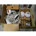 2 Boxes containing table lamps and wall lights