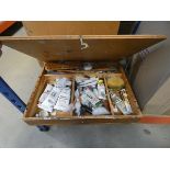 Box containing oil paints