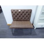 Industrial Brown 90cm Studded Back Bench (106)