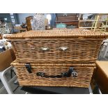 2 wicker picnic baskets