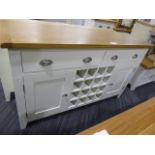 Chester White Painted Oak 2 Door Large Sideboard With Wine Rack (45)