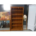 Pine open fronted bookcase