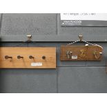 Two coat hooks