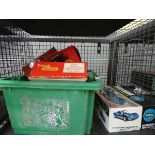 Cage containing triang, toys and an airfix model