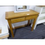 Oak 2 drawer dressing table
