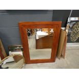 Rectangular mirror in pine frame