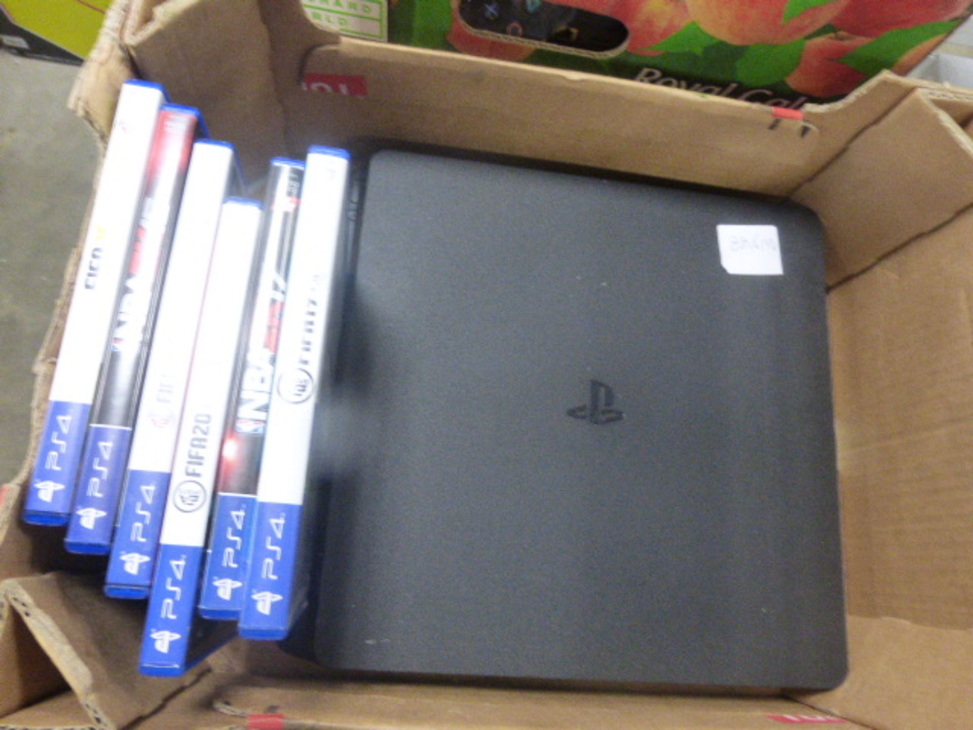 Playstation 4 console, no accessories, includes 6 games