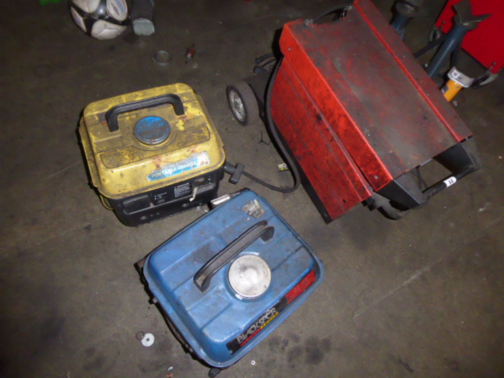 Blackspur petrol engine generator plus one similar and a Sealey Super Mig 150/5 welder