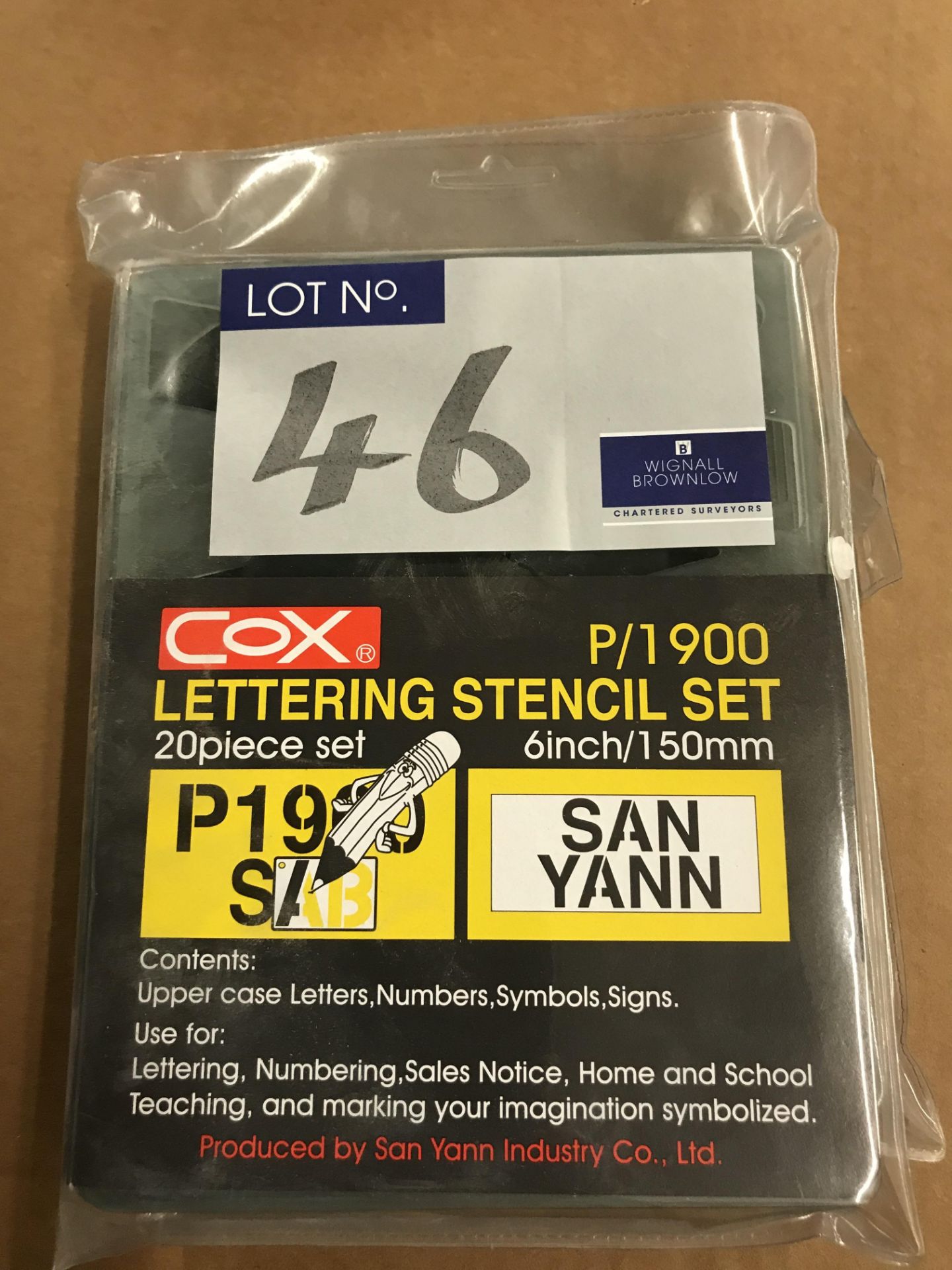 A Cox P/1900 6in/150mm 20 piece Lettering Stencil Set.