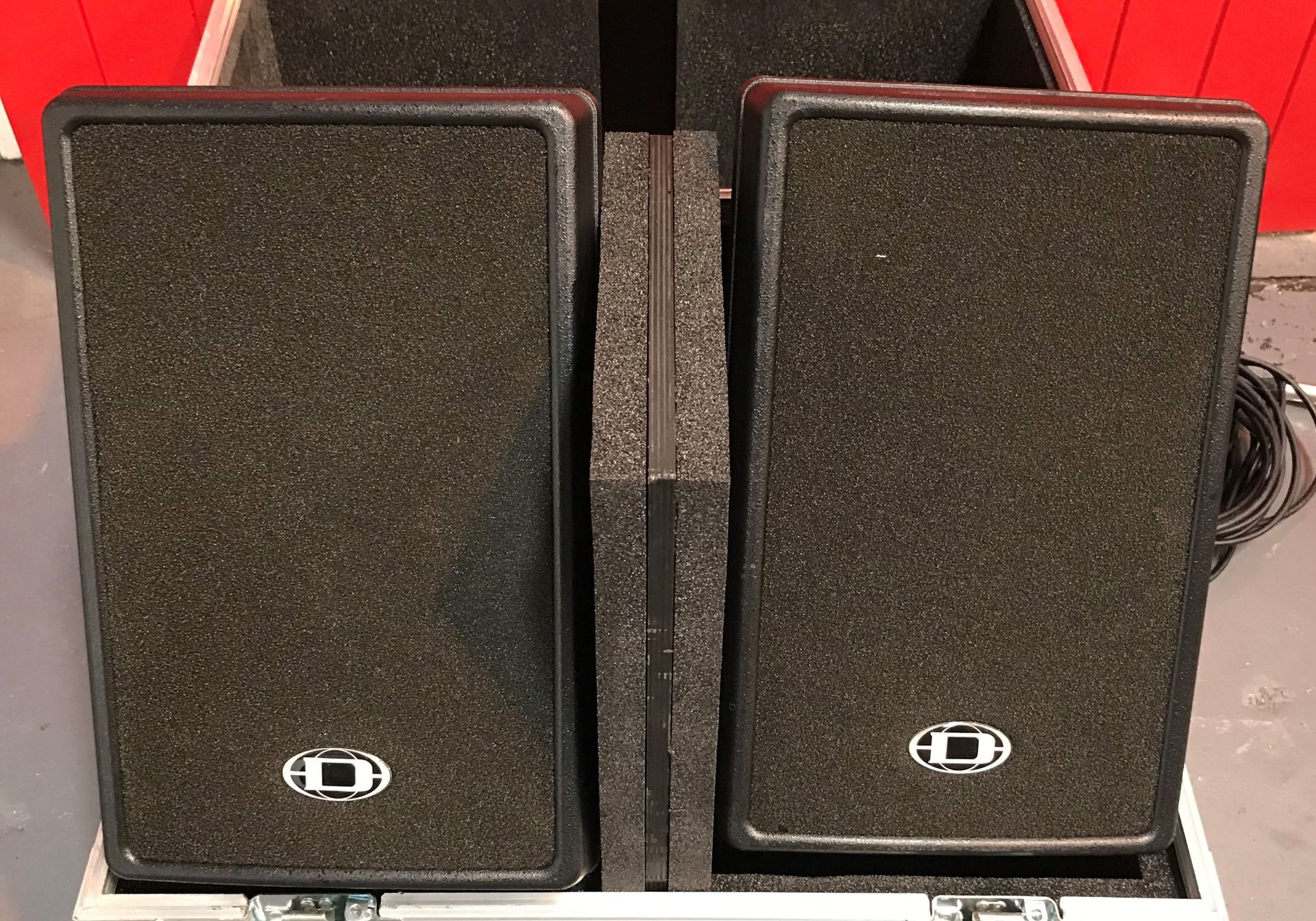 A Pair of Dynacord D8A Speakers, Active 2-way Cabinet, 800w maximum amplifier output capability (