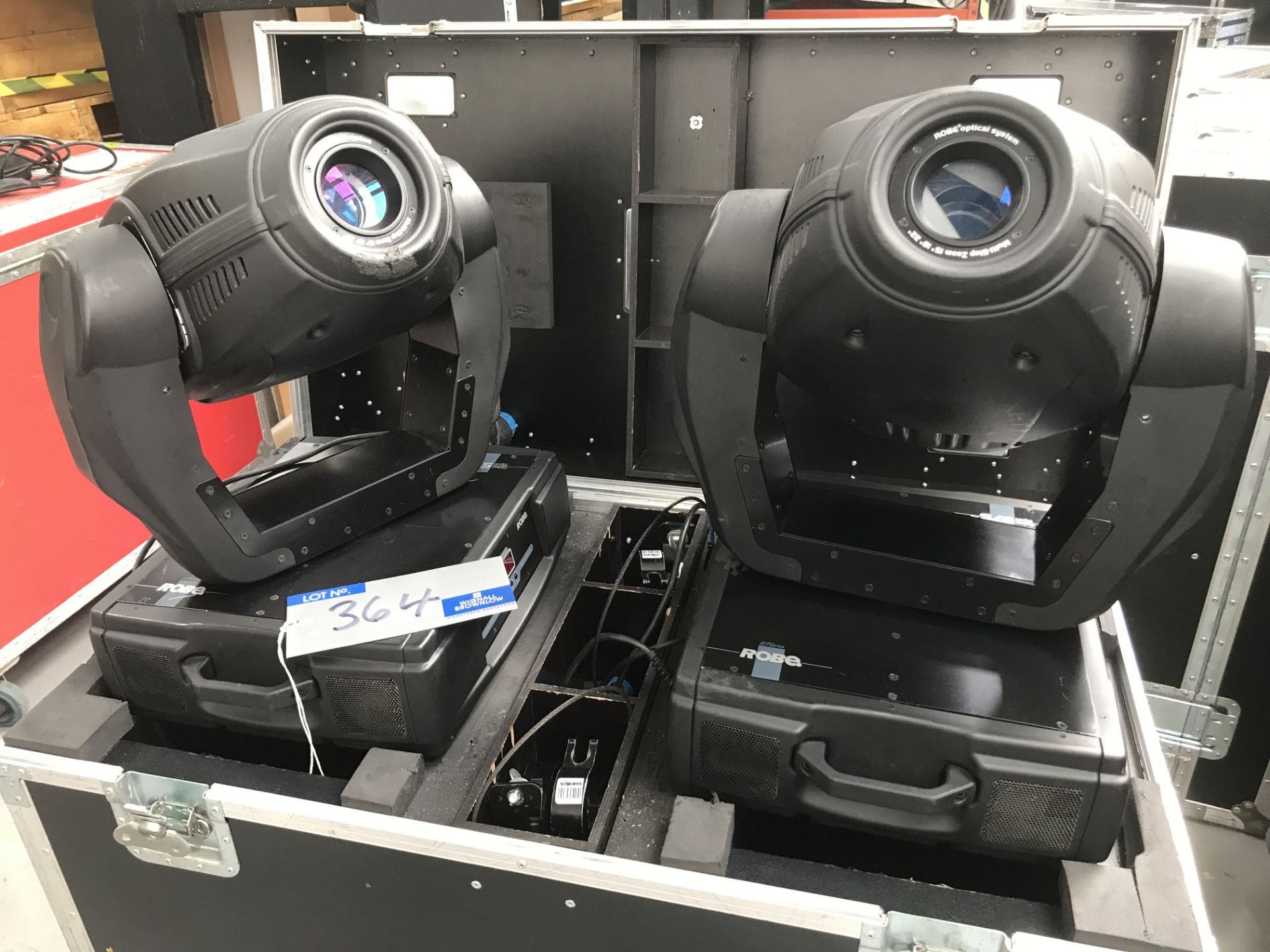 2 Robe AT Series Color Spot 575AT Moving Head Spotlights (recently serviced) with Clamps and