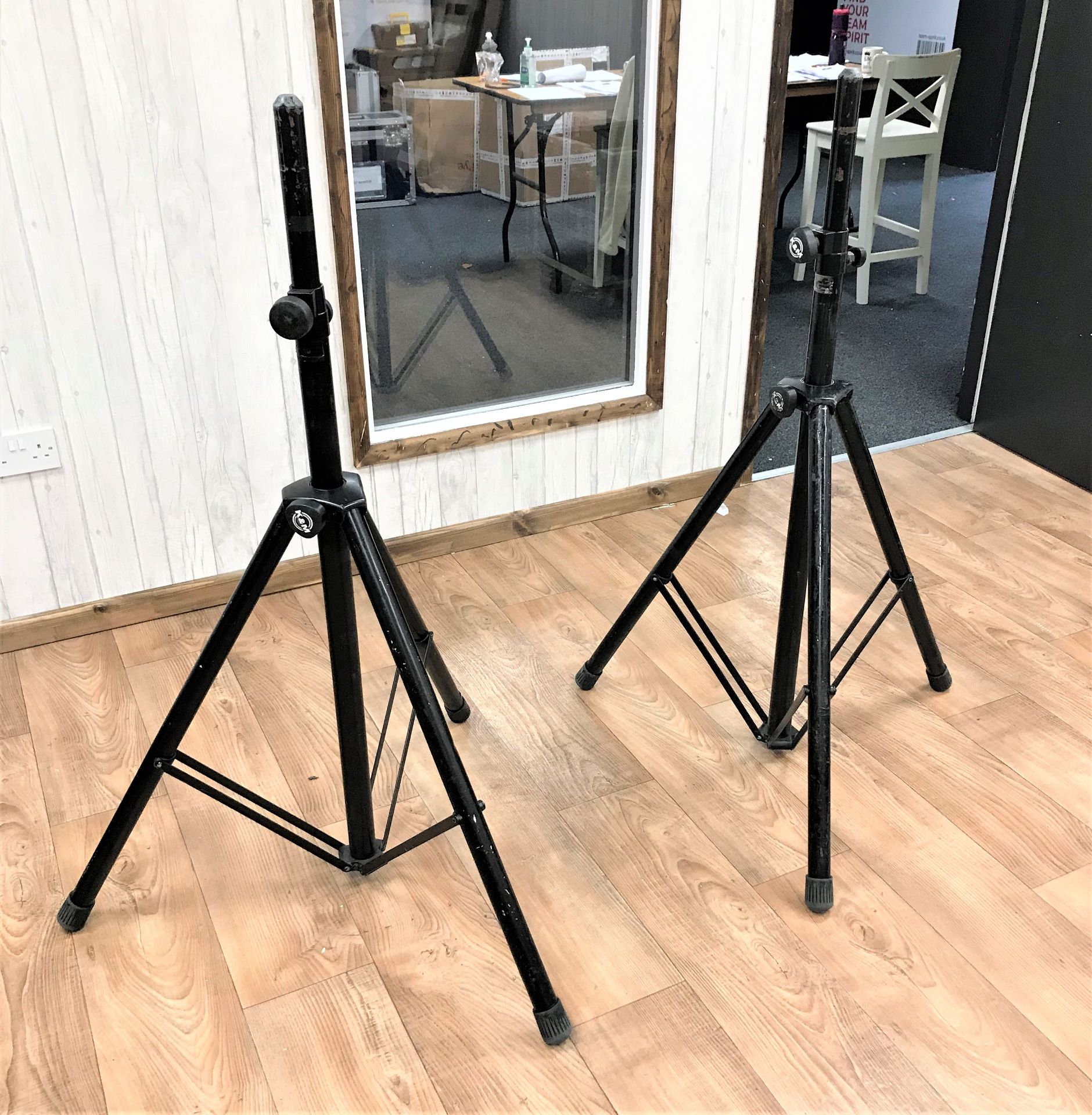 A Pair of K+M Heavy Duty Speaker Stands with Citronic Carry Bag (located at ADA Support, 178 Burnley