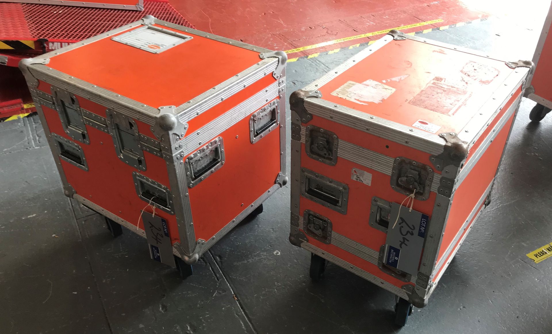 2 BSH Mobile Flight Cases, 615mm x 515mm x 500mm; 590mm x 460mm x 530mm (located at Unit D10,