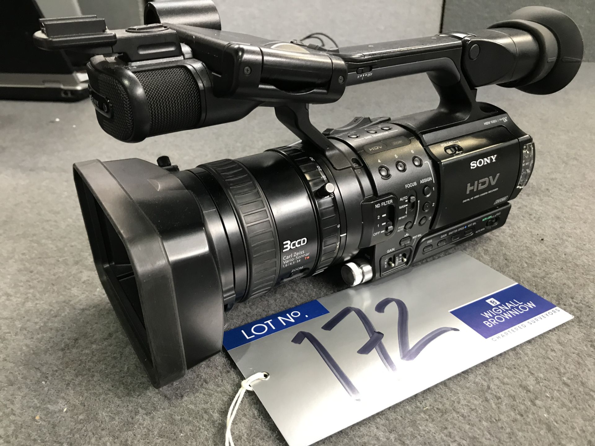A Sony HVR-Z1U Digital HD Video Camera Recorder No.1129938 with carry case and accessories (