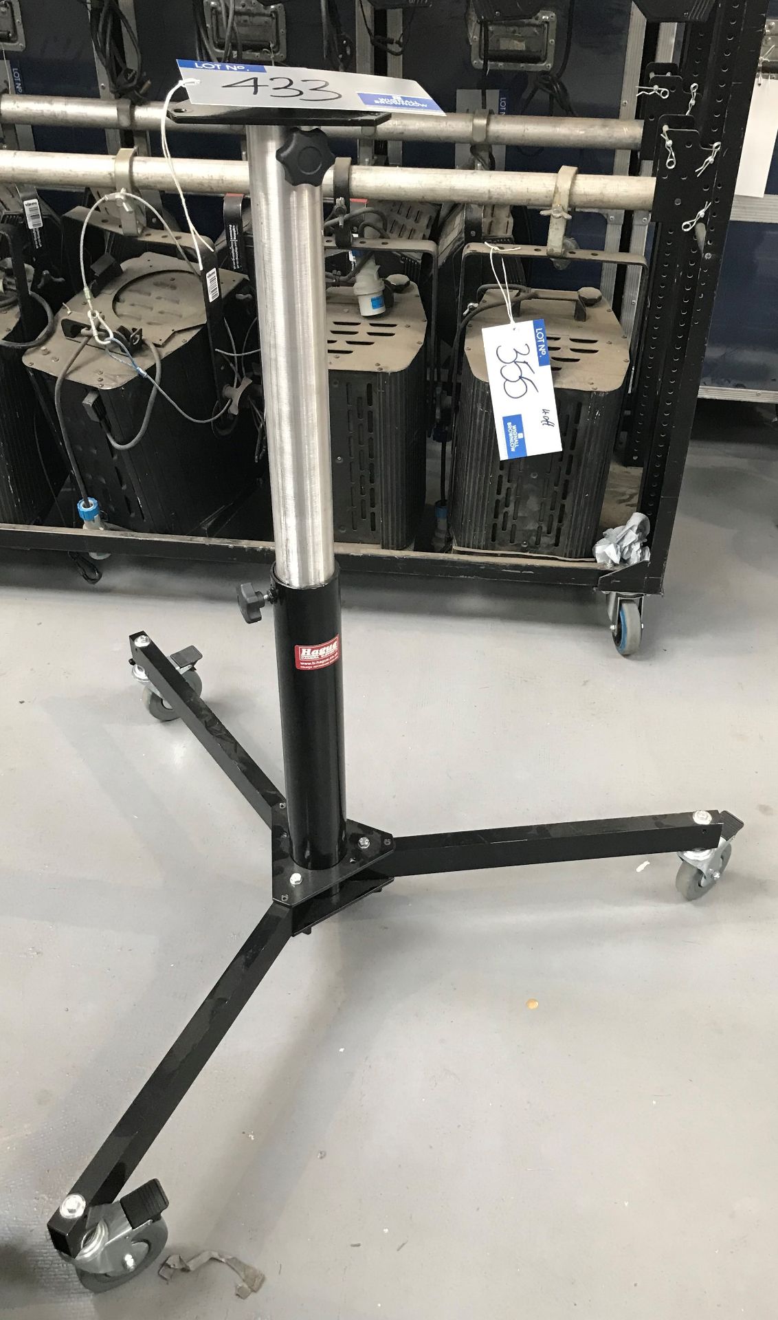 A Hague Heavy Duty Adjustable Mobile Tripod Stand, 1m max height (located at Unit 54 Westbrook Park,