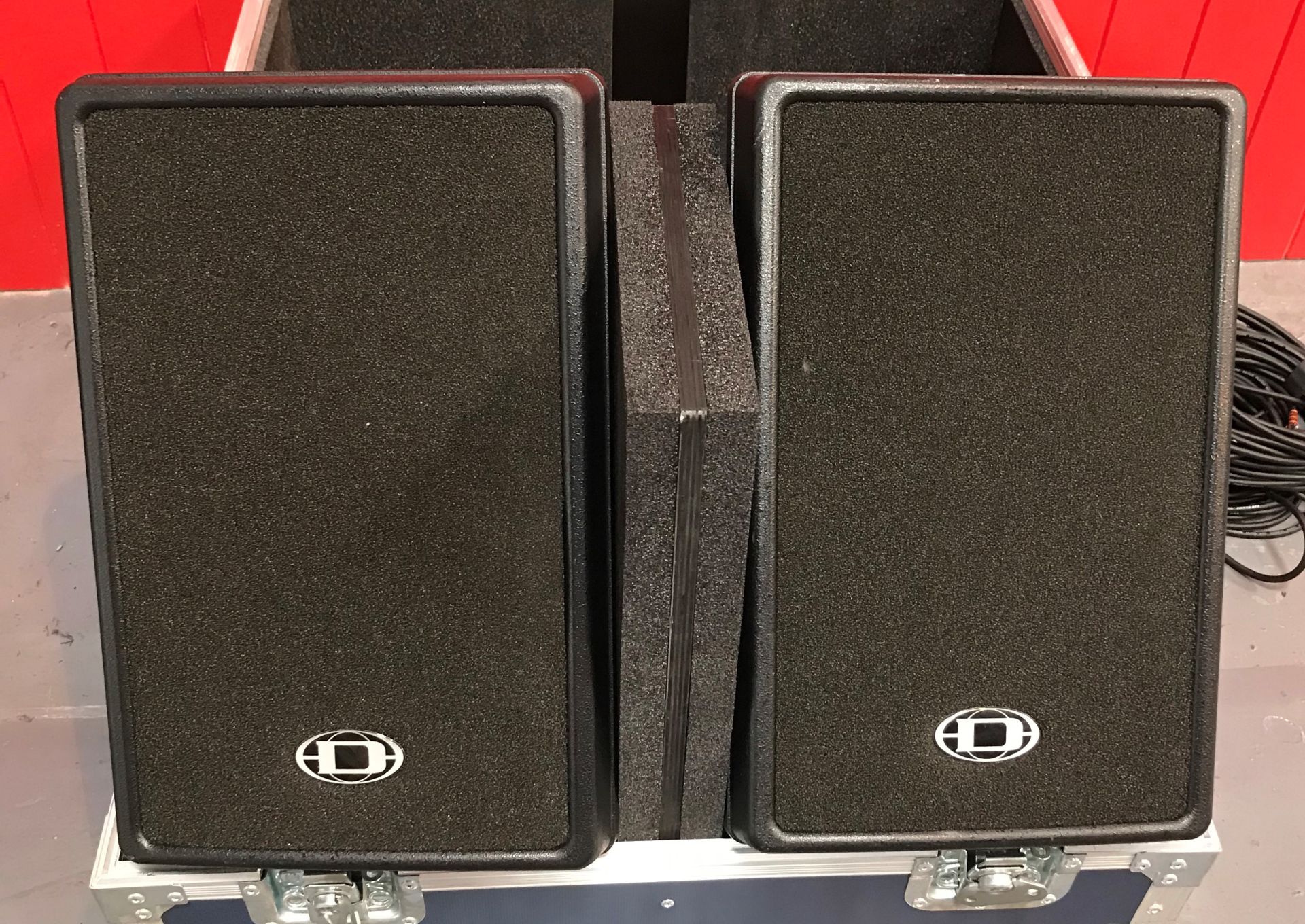 A Pair of Dynacord D8A Speakers, Active 2-way Cabinet, 800w maximum amplifier output capability (