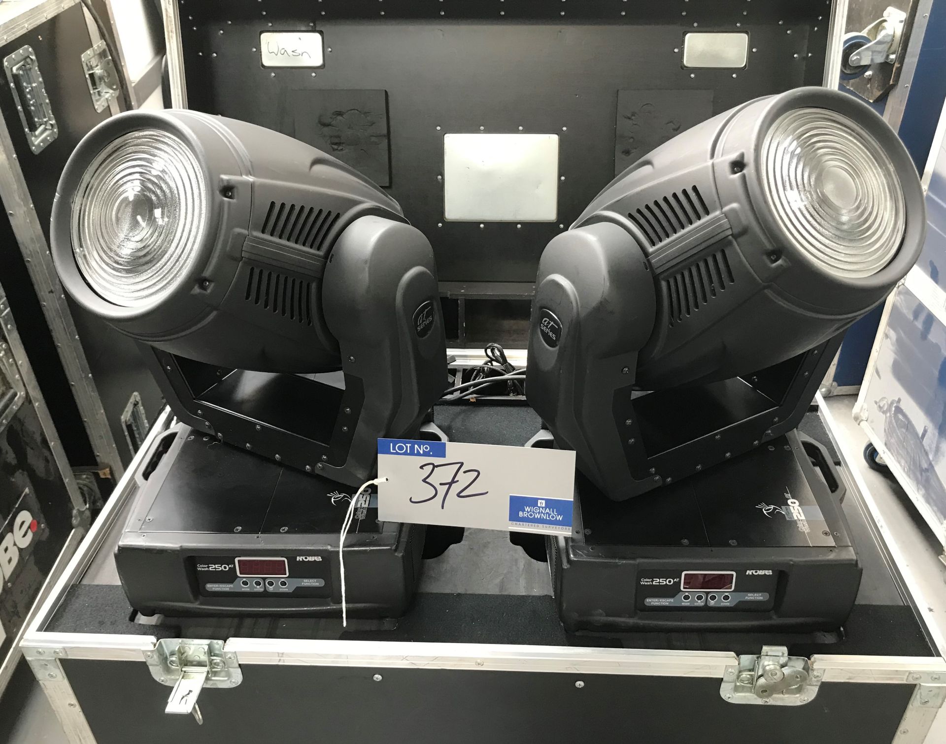 2 Robe AT Series ColorWash 250AT Moving Head Wash Lights (recently serviced) with Clamps and