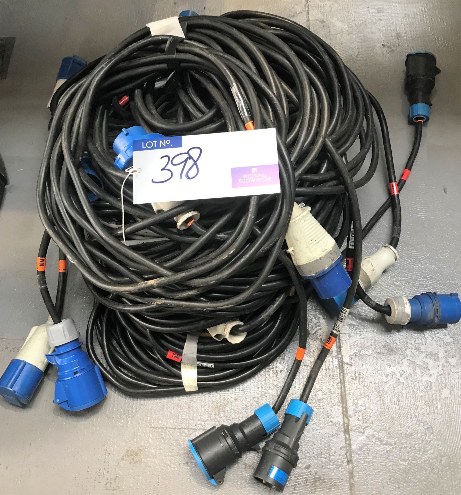 Assorted 32amp Single Phase 3x4mm Power Leads: 3-10m, 8-15m (located at Unit 54 Westbrook Park,