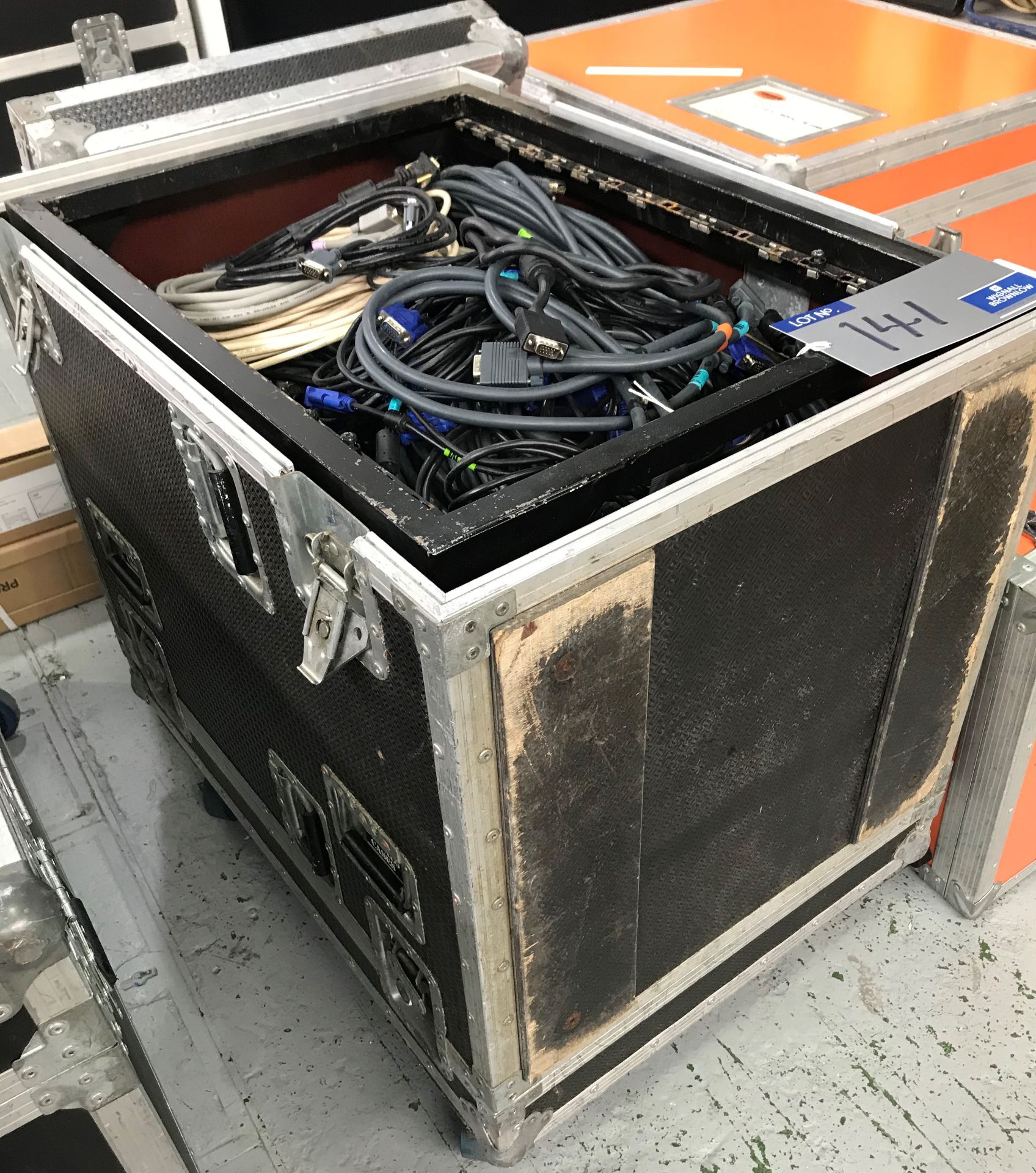 A Quantity of Leads: VGA and BNC with mobile flight case, 850mm x 600mm x 780mm to castors ( - Image 2 of 2