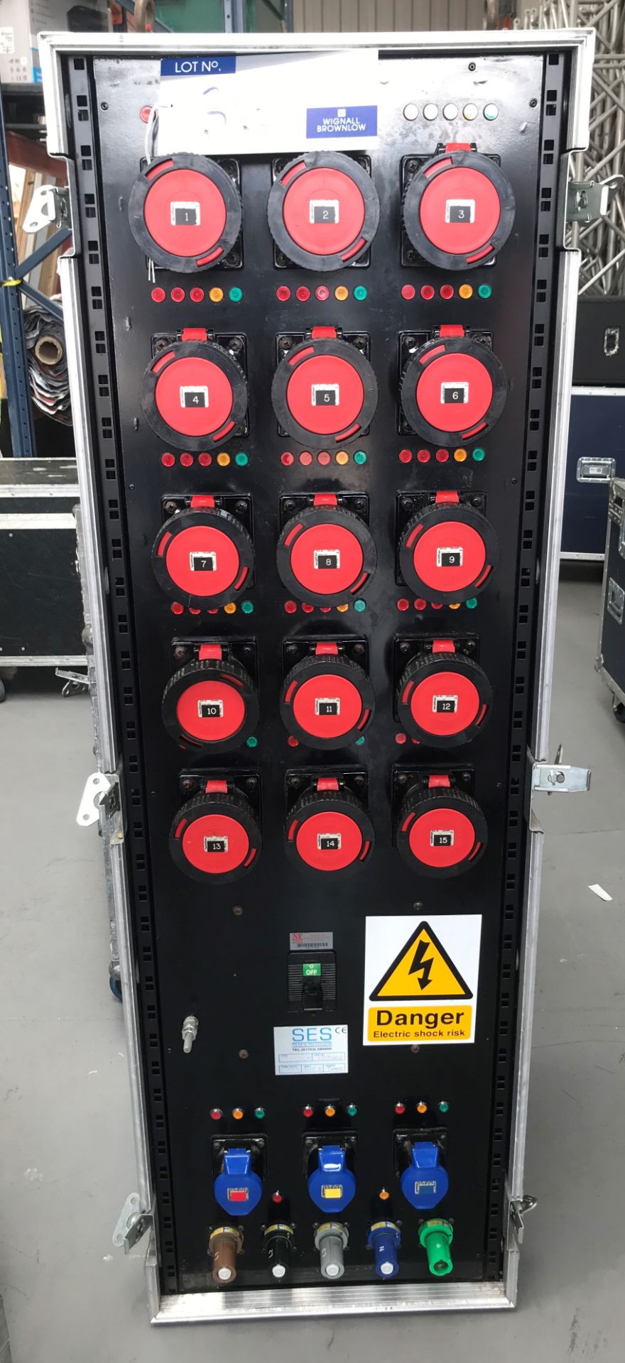 A SES 36u RACK Distribution Box: Power Lock input to 15-63amp 3 phase outlets and 3-32amp single - Image 2 of 3