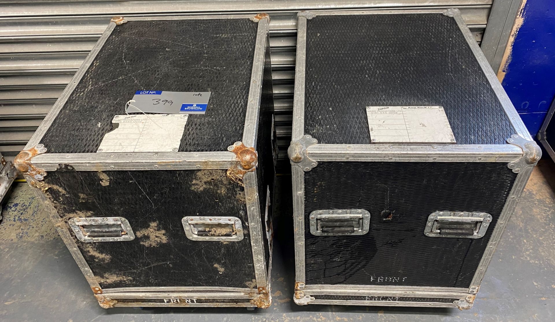 2 Mobile Flight Cases, 760mm x 560mm x 680mm (need repairs)(located at 17 Deer Park Road, London, - Image 2 of 2