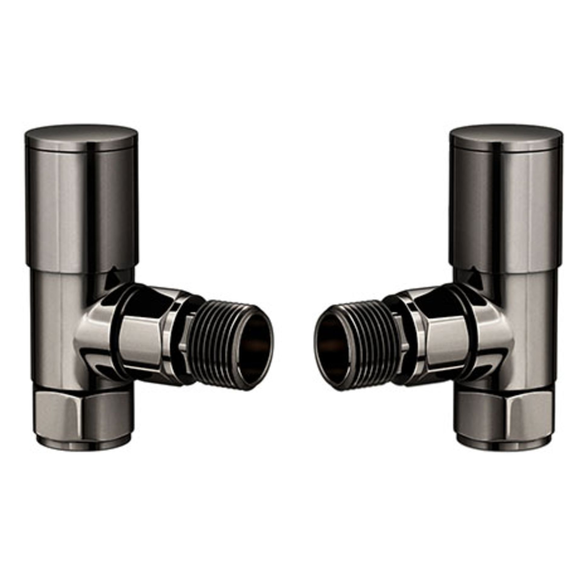 (Z1011) Modern Black Nickel Angled Radiator Valves ... These stylish modern radiator valves ar...