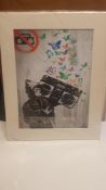 Banksy Style Monkey holding a speaker 2/50, digital print