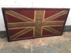 Union Jack Leather framed Picture