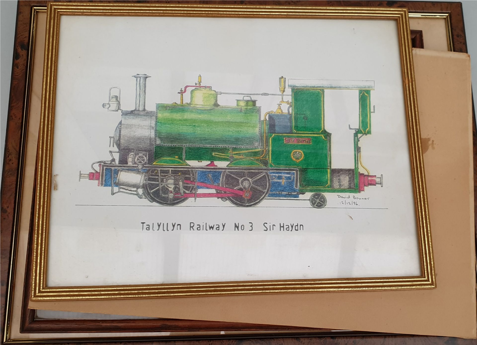 Antique and Vintage 3 x Assorted Pictures Watercolour Painting of a Train 3 Prints - Image 3 of 6