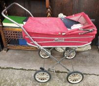 Vintage Royale Red Dolls Pram c1960's