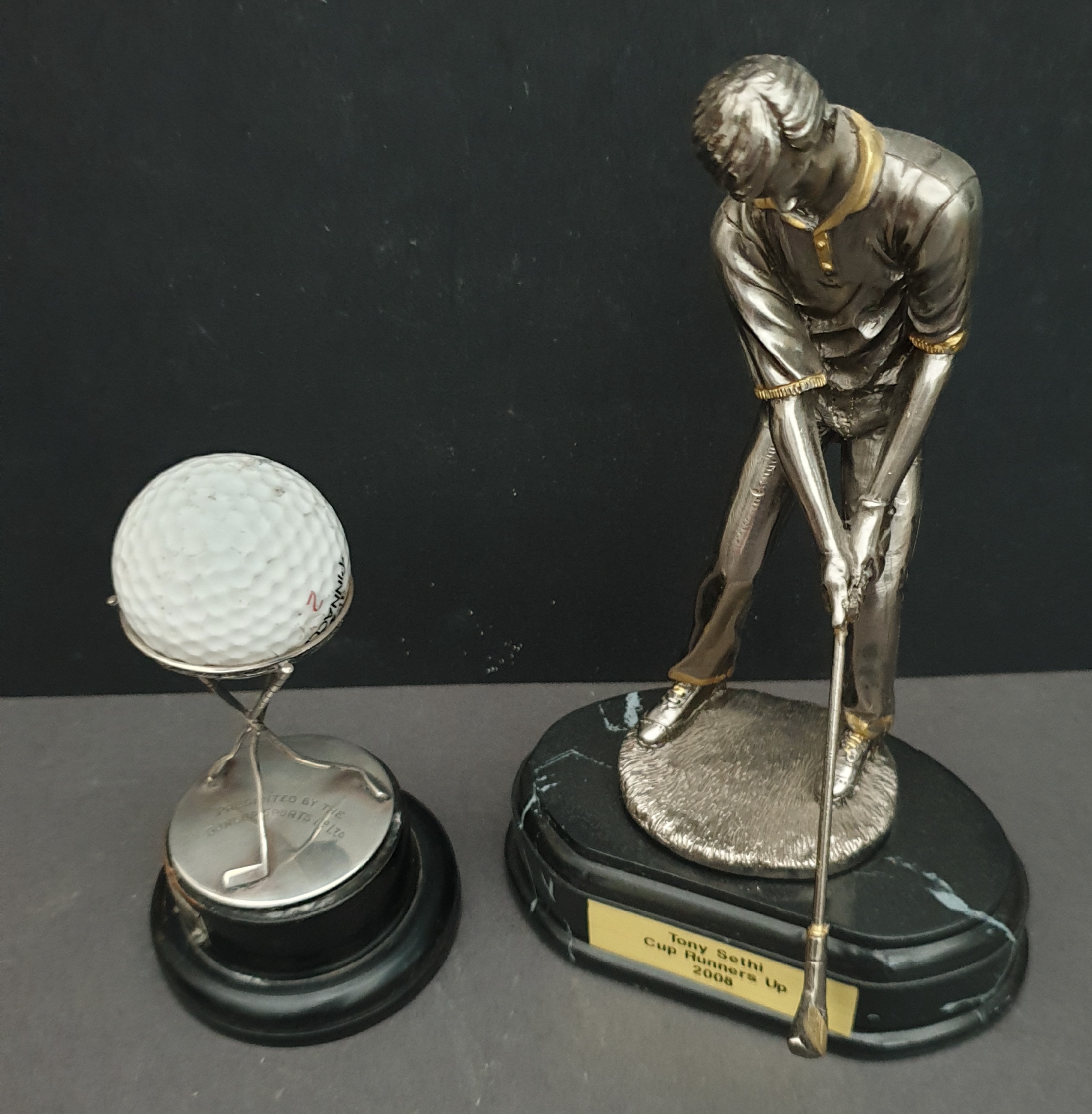 Antique Sterling Silver Golf Trophy c1920's plus another