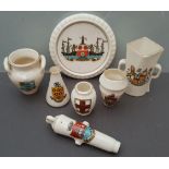 Antique Goss Crested China 7 Items Assorted Crests