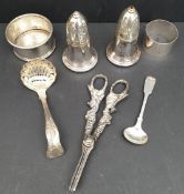 Antique Parcel of EPNS Includes Cruets Grape Scissors Spoons