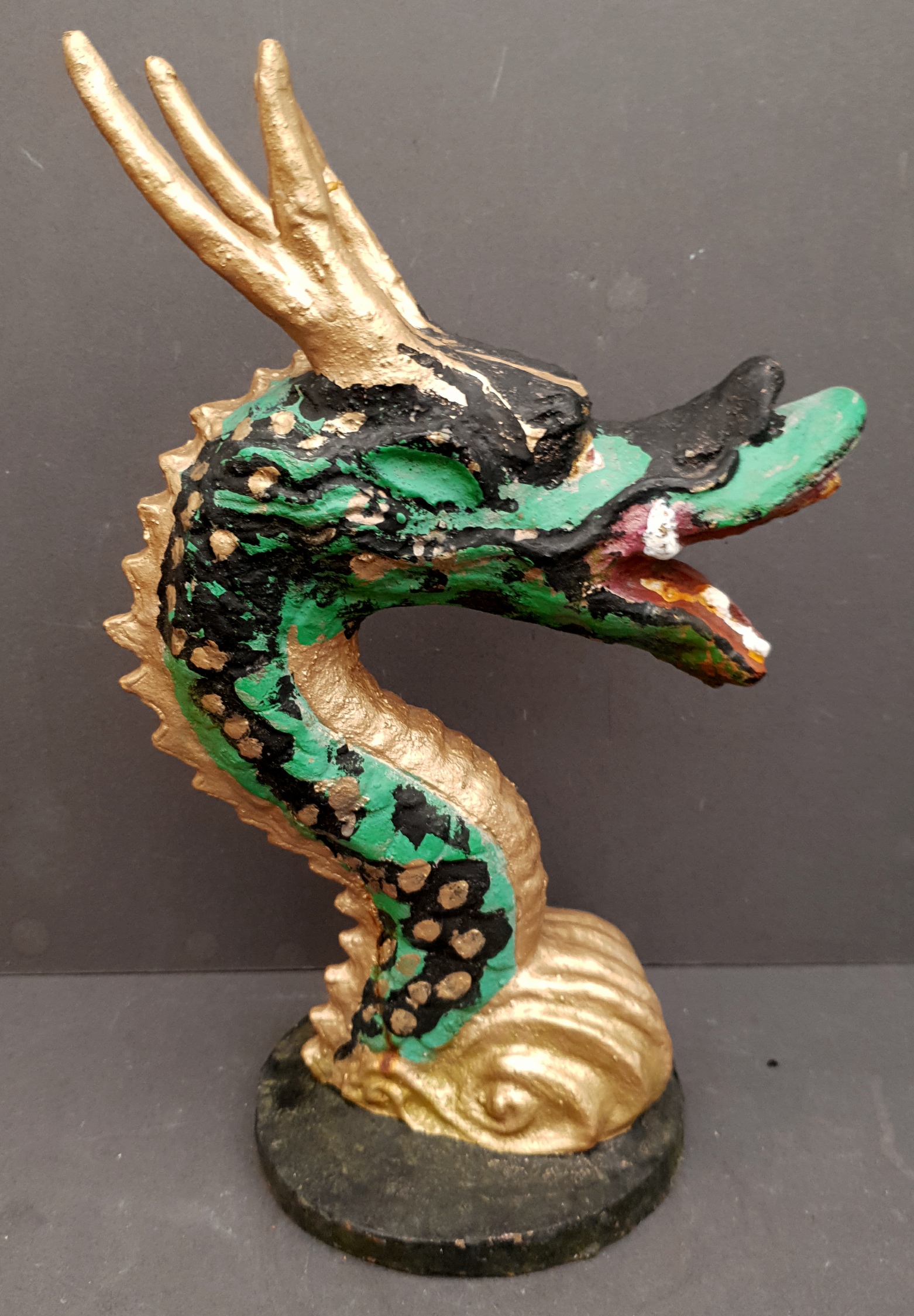 Antique Cast Iron Dragon or Serpent Head Possibly Fair Ground - Image 2 of 2