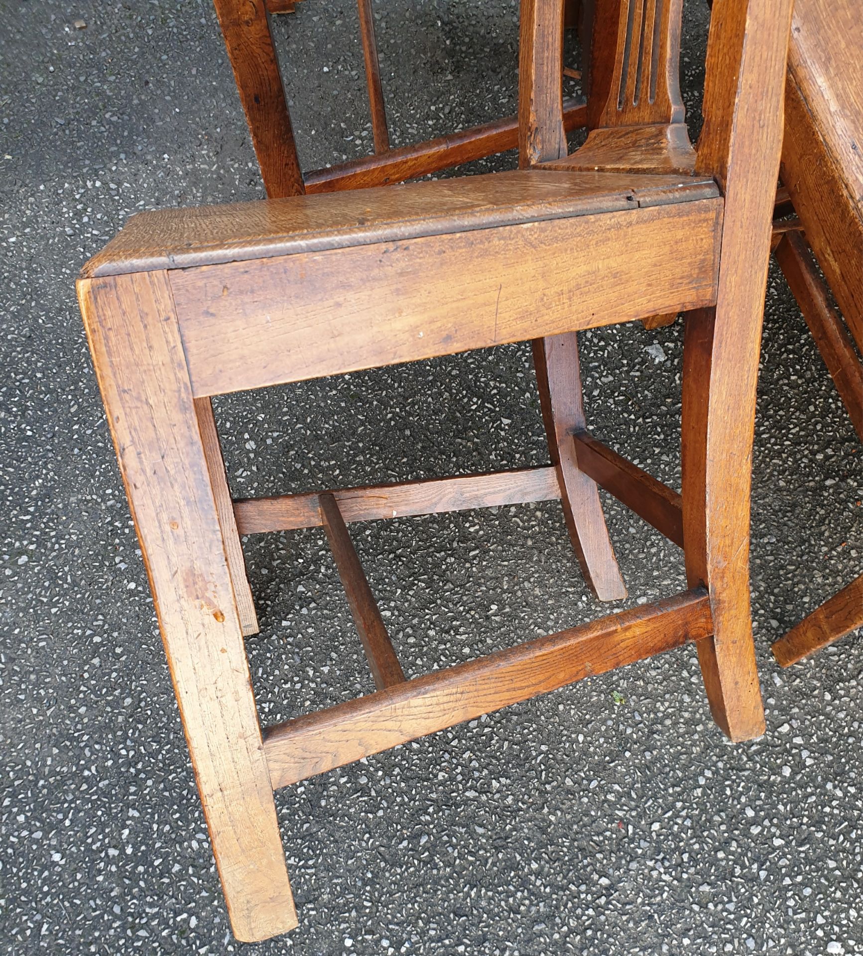 Antique Set of 4 Hardwood Edwardian Chairs - Image 4 of 4