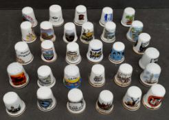 Vintage Collectable Parcel of 30 Assorted Thimbles Various Themes and Locations