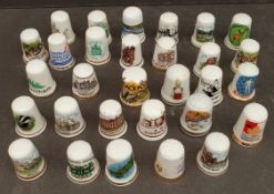 Vintage Collectable Parcel of 30 Assorted Thimbles Various Themes and Locations