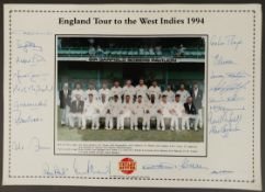 Collectable Sporting Memorabilia England Cricket Team 1994 Autographed Picture