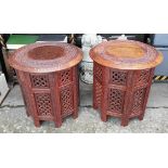 Antique 2 x Indian Round Hardwood Tables