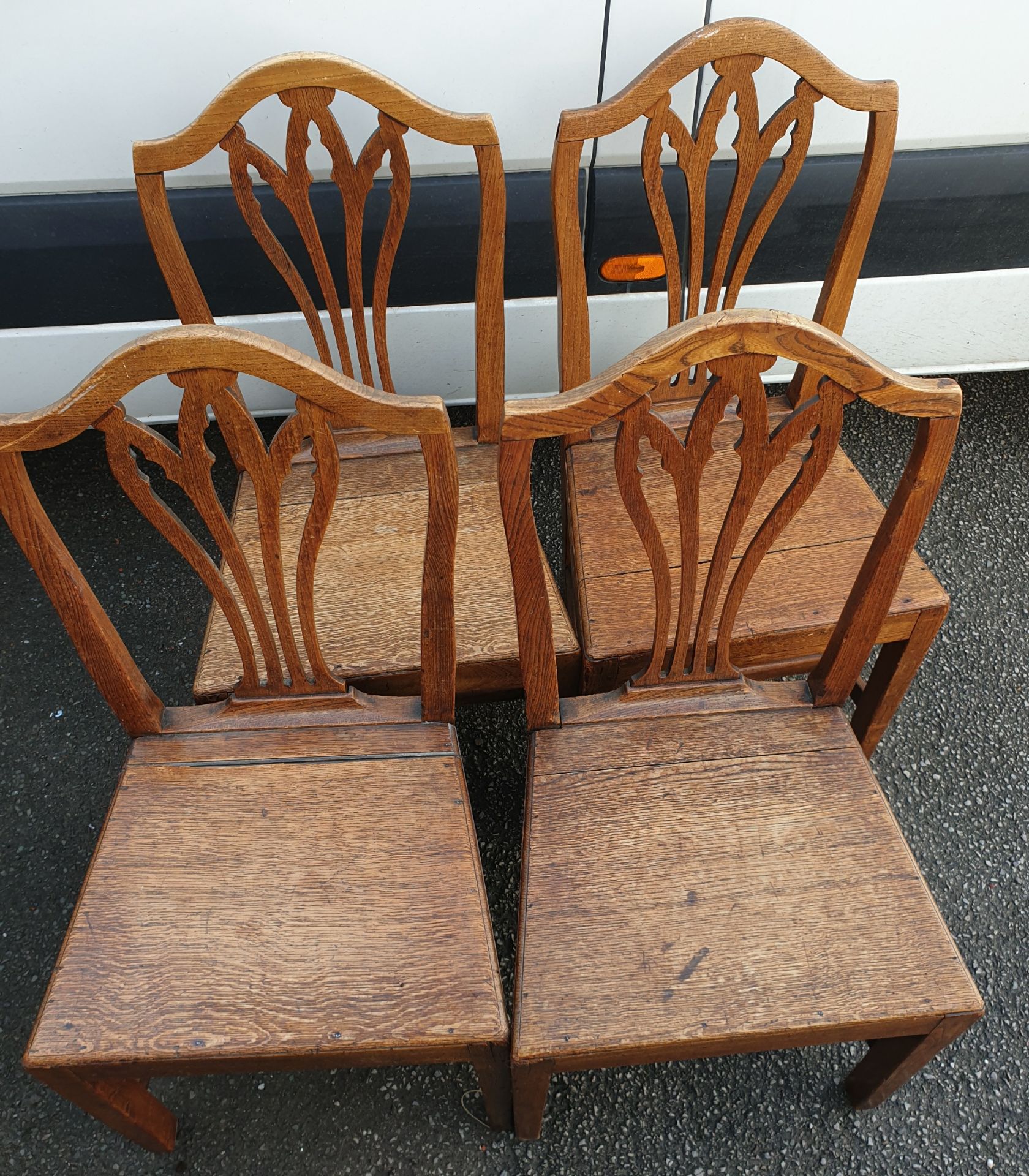 Antique Set of 4 Hardwood Edwardian Chairs