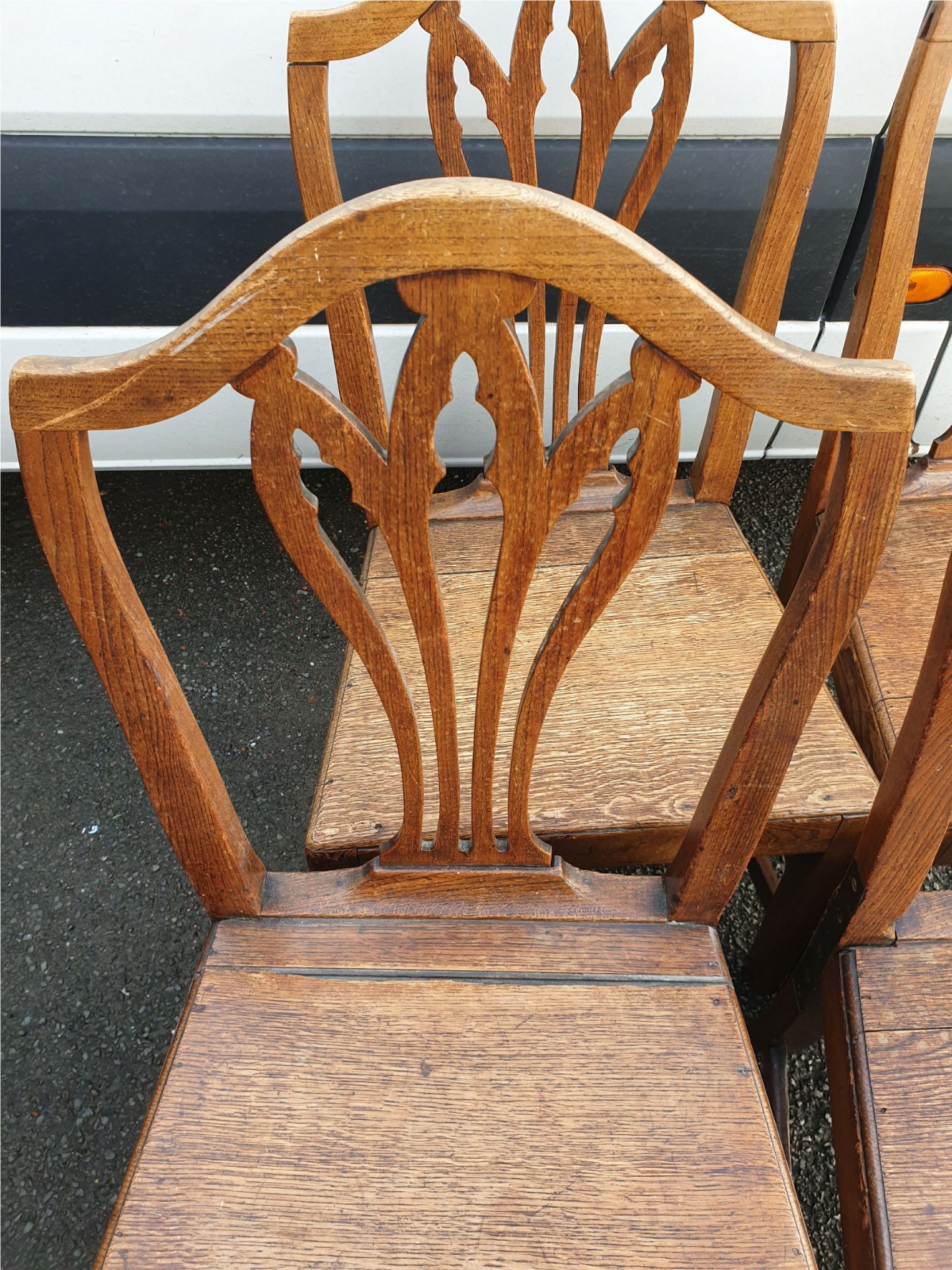 Antique Set of 4 Hardwood Edwardian Chairs - Image 2 of 4