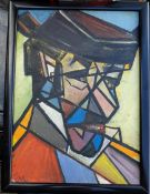 Collectable Art Cubist Style Painting on Board Signed EWL