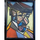 Collectable Art Cubist Style Painting on Board Signed EWL