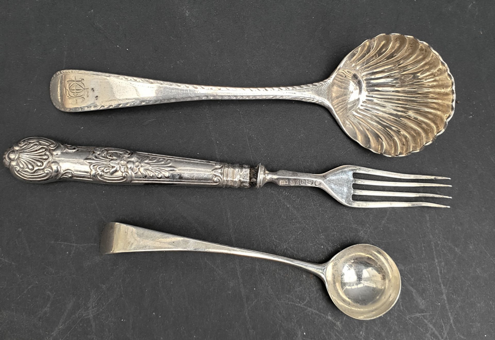 Antique Sterling Silver George IV Spoon Glasgow 2 x George III Items