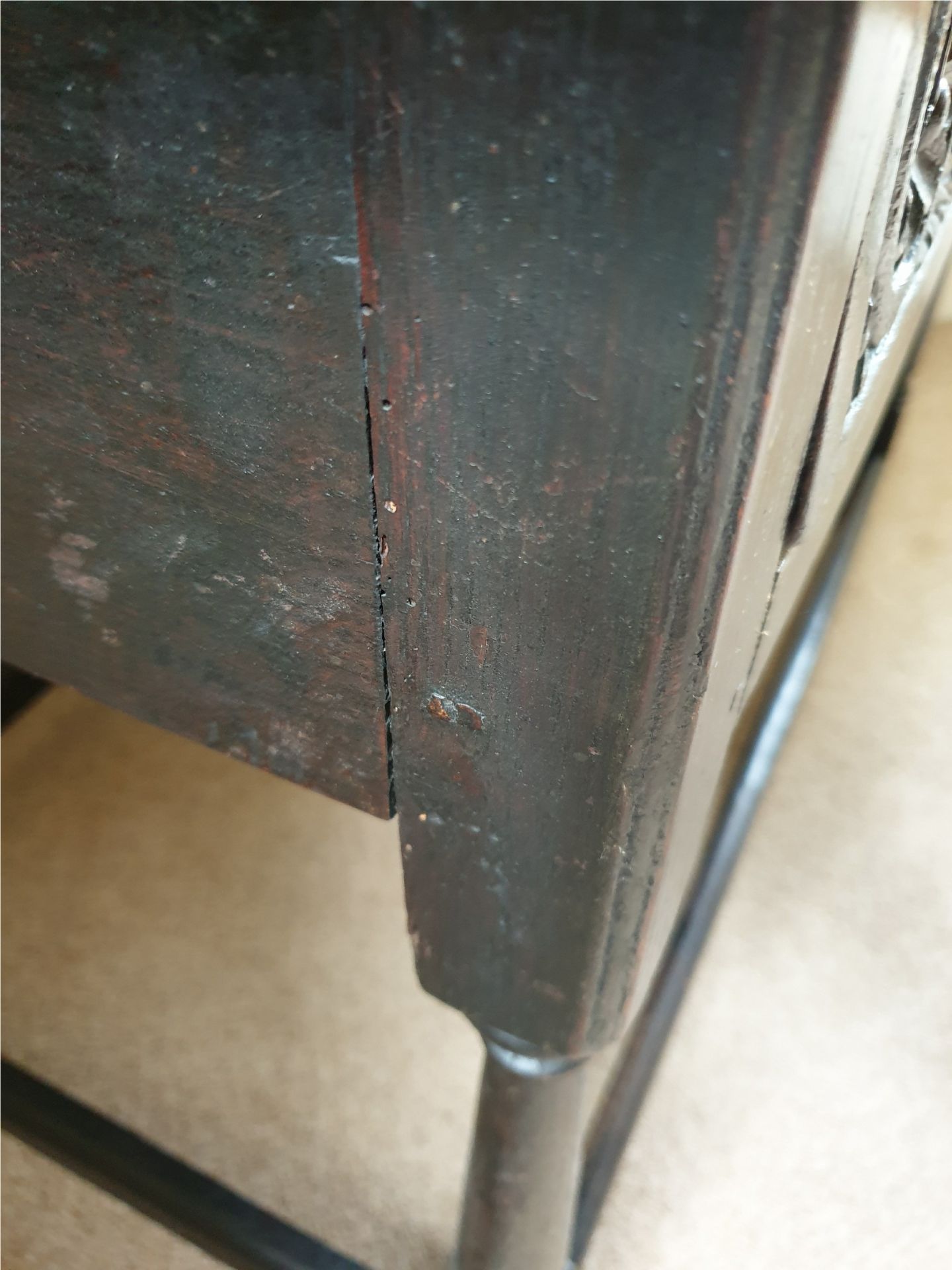 Antique Furniture Welsh Table c1700's Pinned Joints - Image 5 of 5