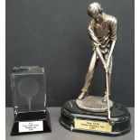 Sporting Memorabilia 2 x Golf Trophies