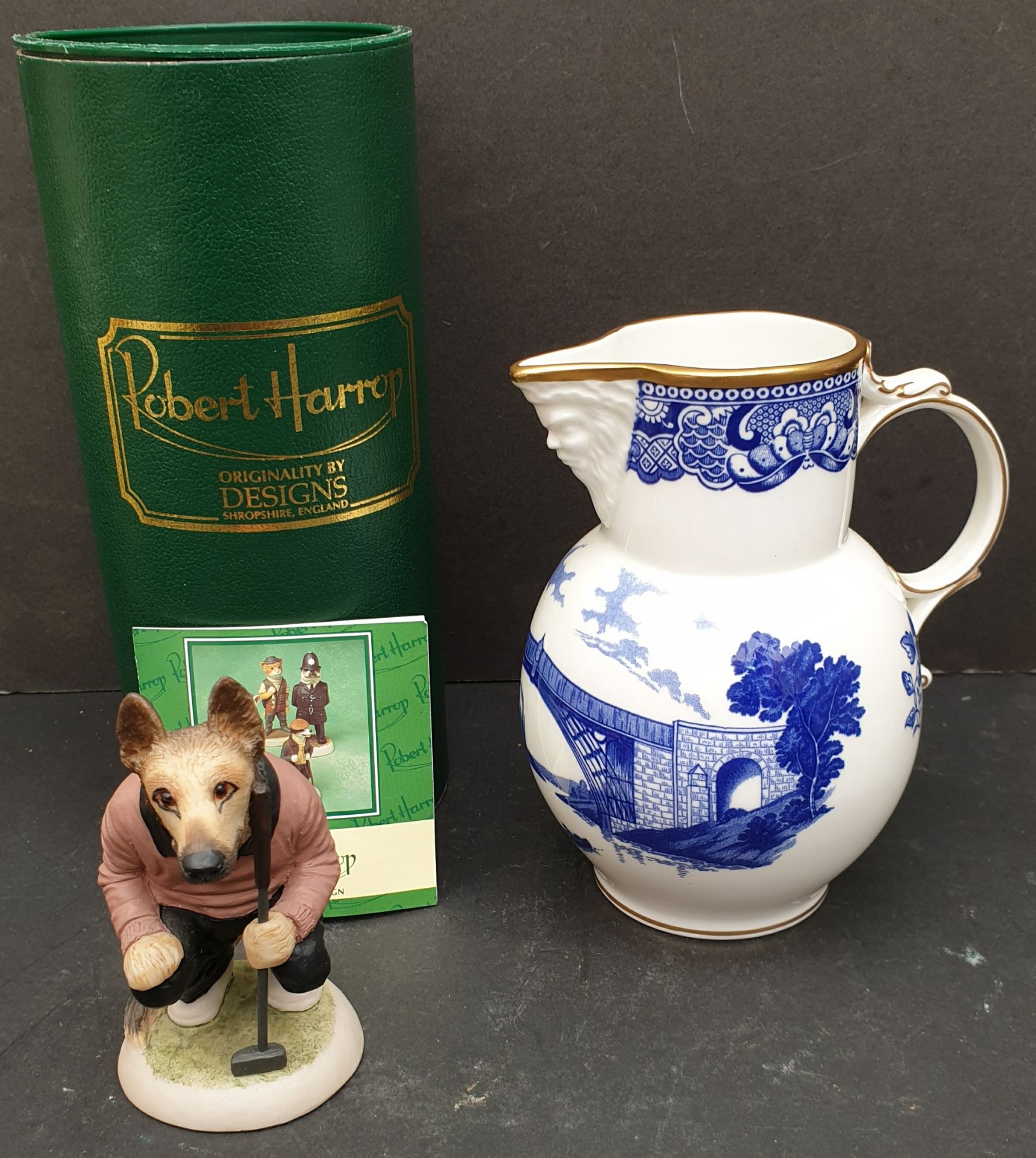 Vintage Collectable Coalport Mask-Head Jug and Robert Harrop Figure Boxed