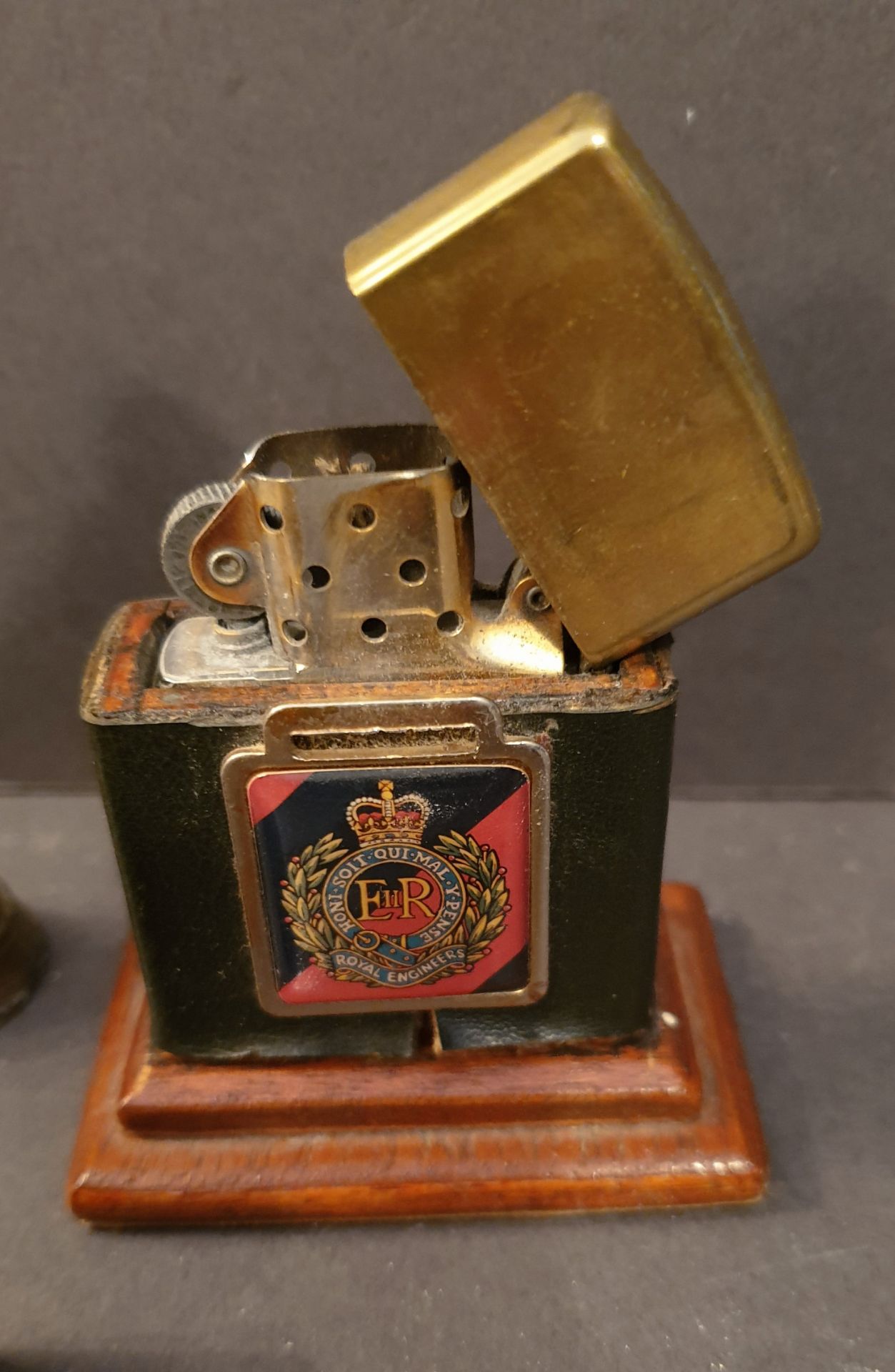 Vintage Zippo Lighter In Military Related Box Plus Brass Kangaroo Thermometer - Image 2 of 2