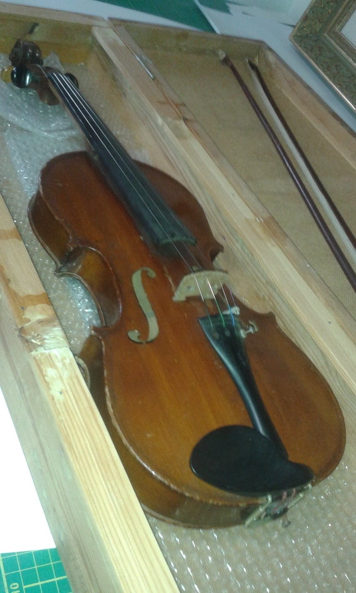 Old Violin One Piece Back Including Bow And Case. - Image 6 of 11