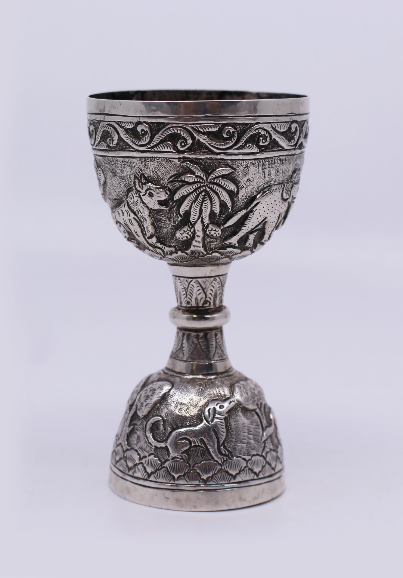 Late 19th c. Indian Silver Double Ended Measuring Cup - Image 2 of 6